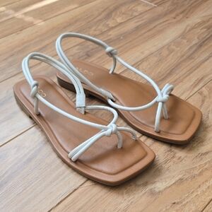 ALDO Women's White and Tan Sandals